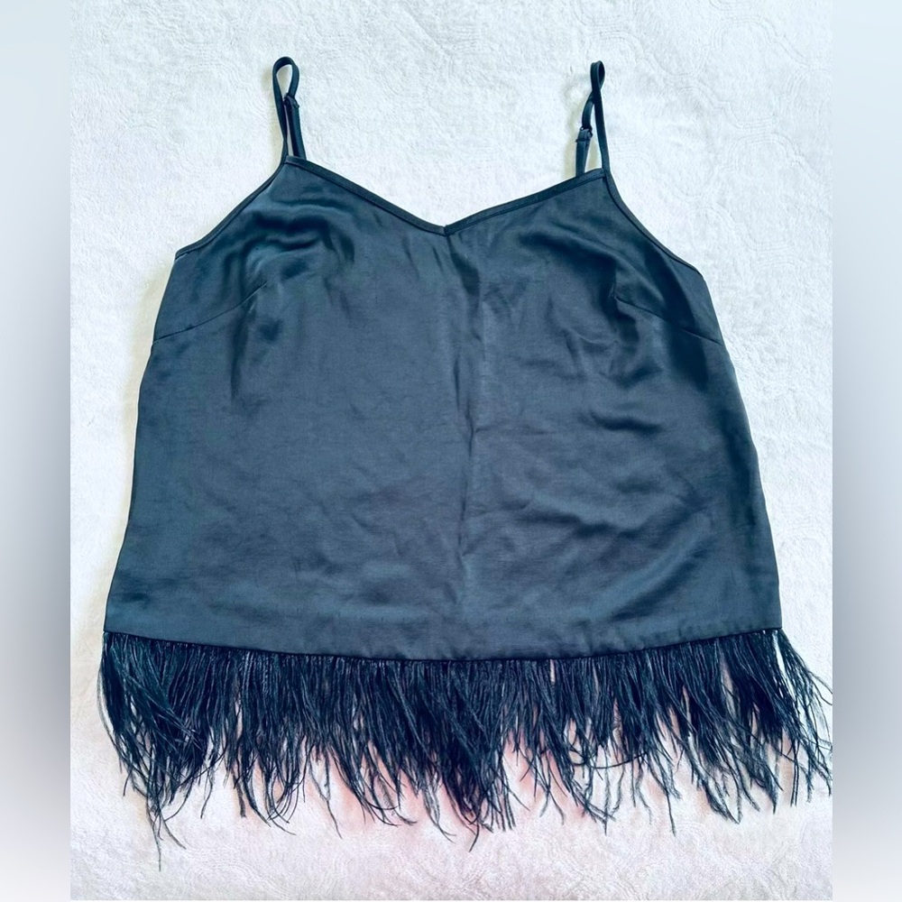 Vince Camuto Black Satin Spaghetti Strap Blouse Tank Top size S - Picture 1 of 2